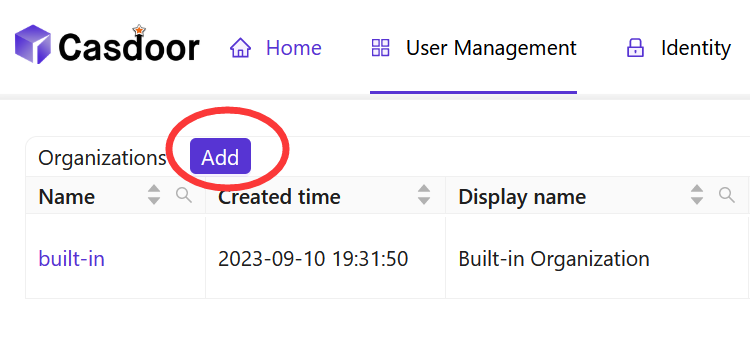 Casdoor-organizations-add