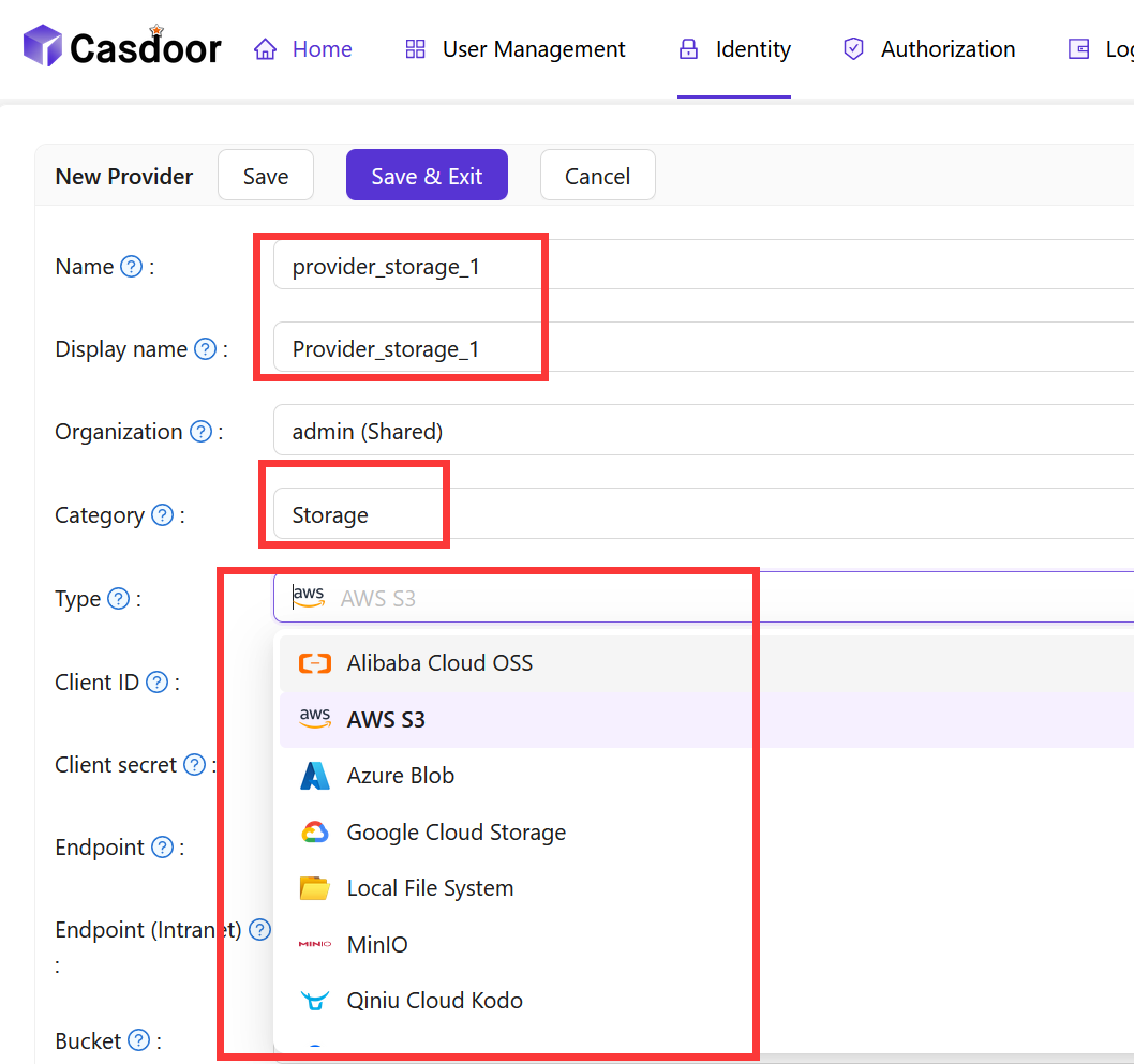 Casdoor-providers-form-filling